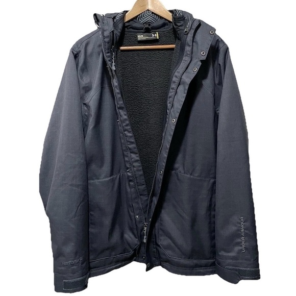 Under Armour Men’s M Gray Storm ColdGear Hoodie Jacket Athletic Warm Outdoor - Picture 2 of 6